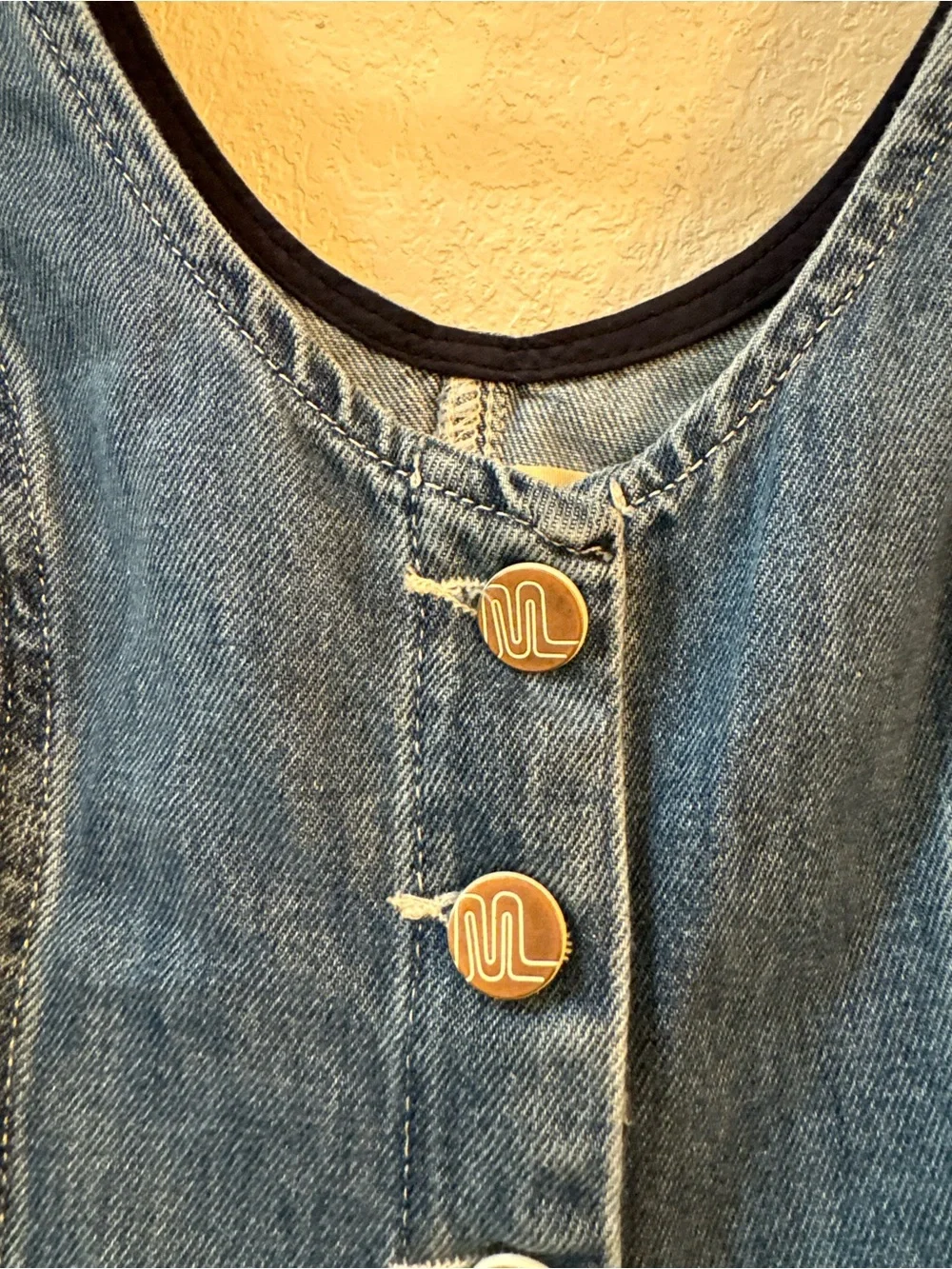 Marine Layer Daisy Mini Denim Button-Front 100% Cotton size XS Pockets